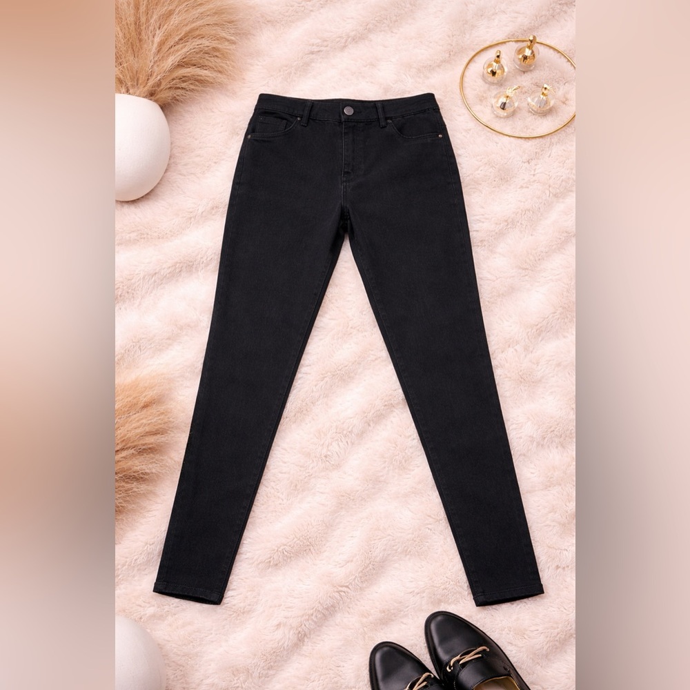 UNIQLO Black Pull-On Jeggings Size L (30-31) | Skinny Stretch Elastic Waist